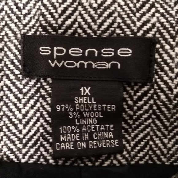 Spense Women Herringbone Crop‎ Flare Jacket with 3/4 Length Sleeve Size 1X - Picture 3 of 7